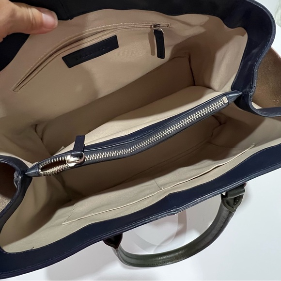 Talbots all leather color block handbag. - Picture 3 of 7